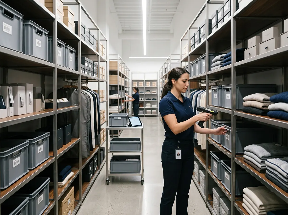 Placeholder concept for organized stock control and scanning workflow